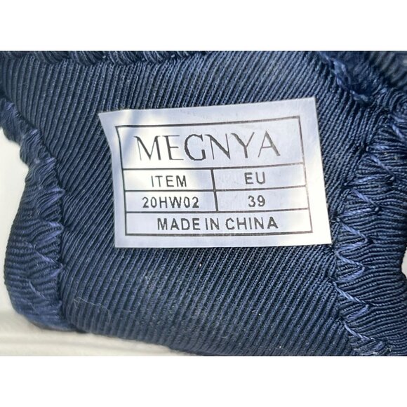MEGNYA Strappy Sandals Womens 39/8.5 Navy Casual Walking Braided Comfort - Picture 4 of 15